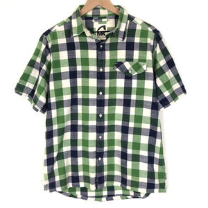 MK MOUNTAIN KHAKIS Jackson Hole Shirt Men's M Blue Green Check‎ 100% Cotton S/S